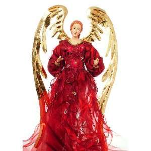  36 Victorian Christmas Angel With Burgundy Dress Ornament 