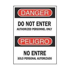 Danger Sign,14 X 10in,r And Bk/wht,text   BRADY 