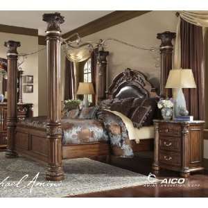  Queen Poster Bed w/ Canopy by AICO   Cafe Noir (N53010 46R 