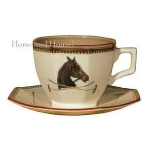  Chantilly Equestrian Cup & Saucer by Niderviller