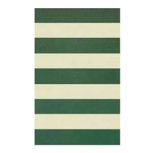  Boardwalk Stripes in Emerald and Ivory Rug