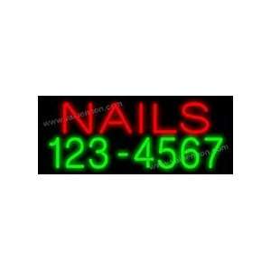  Nails with Phone Number Neon Sign Electronics