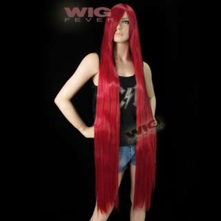 Super Long 48 in. Dark Red Hair Wig 5247  