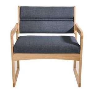  Bariatric Sled Base Chair   Light Oak/Blue Fabric Office 