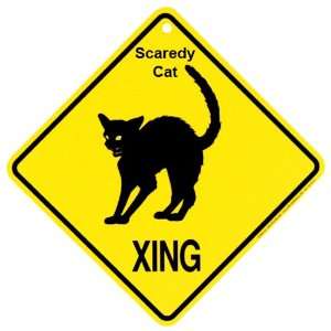  Scaredy Cat Xing caution Crossing Sign cat Gift Pet 