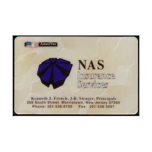 Collectible Phone Card NAS Insurance Services (NJ)   Kenneth J 