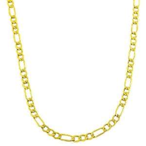   14 Karat Yellow Gold 3.6 mm Semi solid Figaro Chain (20 Inch) Jewelry