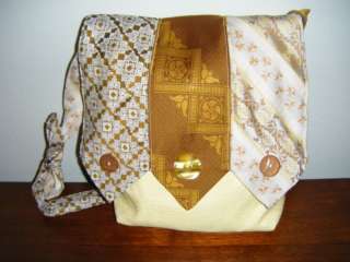 Funky Vintage Necktie Purse Yellow Gold Vtg Buttons  