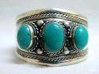 tibet jewelry inlay 3 turquoise bead bracelet 