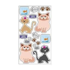  Autumn Leaves 3 D Stickers Cats 16pc With Glitter; 2 Items 