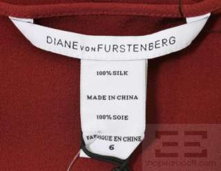   von Furstenberg Chili Red Silk Crepe Reara Drape Dress Sz 6 NEW $365