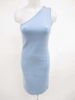 MICHAEL KORS Blue Wool One Shoulder Sheath Dress Sz S  