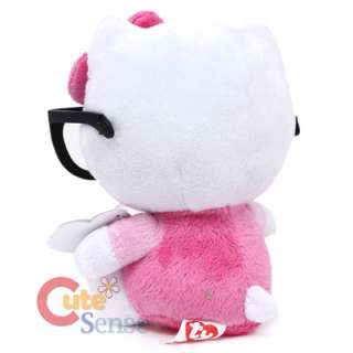   Hello Kitty Nerd Plush Doll with Glasses  Licensed Pink Bean Plush 6
