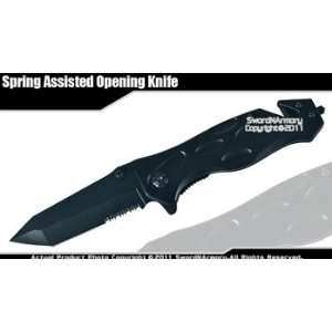   Assisted Opening Knife Rescue Folder Tanto Blade