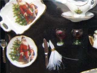 Dollhouse Dinner Set Santa Christmas 1.344/1 Reutter Porcelain svc/4 1 