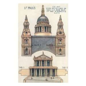  Cut out of St. Pauls Cathedral, London Premium Poster 