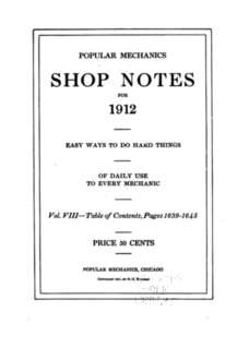 Popular Mechanics Shop Notes {1905 to 1921 ~ 12 Vintage How To 