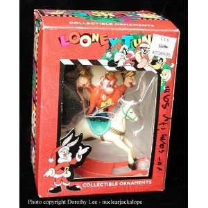Looney Tunes Christmas Ornament Yosemite Sam Rocking Horse EX with box