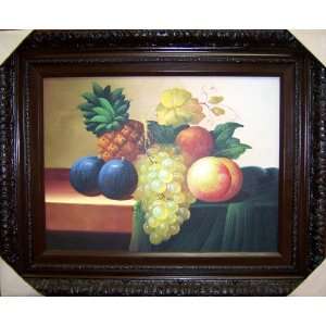  Vintage Style Elegantly Framed Oil Painting of Fruits 