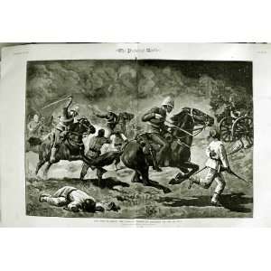  1882 WAR EGYPT CAVALRY CHARGE KASSASSIN SOLDIERS HORSES 