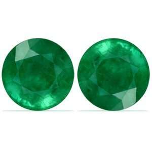  1.57 Carat Loose Emeralds Round Cut Pair Jewelry