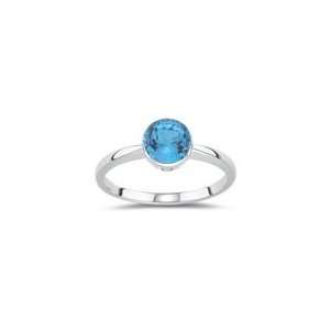  1.46 1.55 Cts Swiss Blue Topaz Ring in 14K White Gold 3.0 