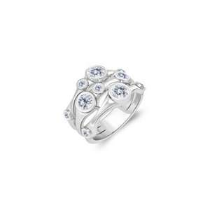  1.05 Cts Diamond Ring in 14K White Gold 5.5 Jewelry