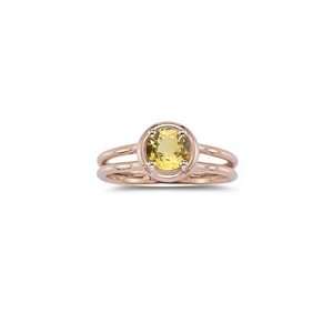  1.01 Cts Yellow Sapphire Solitaire Ring in 14K Pink Gold 9 