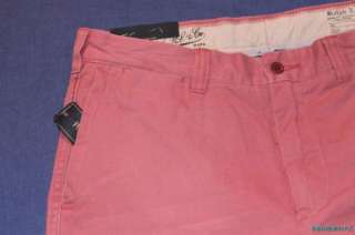 NWT $125 Polo Ralph Lauren Faded Red Chino Logo Pants 34 X 34  