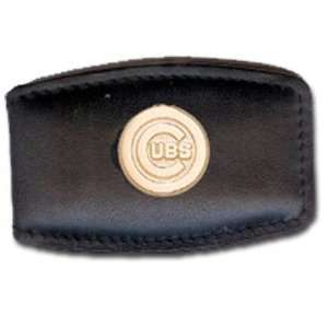 Chicago Cubs Gold Plated Leather Money Clip  Sports 