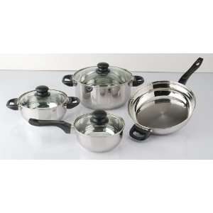 Piece Cookware set with Glass Lids Stainless Steel  