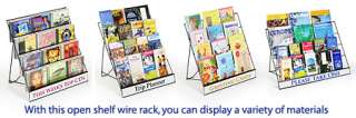   Wire Countertop Display Rack For Books, CDs, Cards & Magazines  