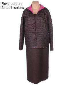MSK Plus Size Reversible Crinkle Jacket & Dress  
