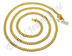 Men Miami Cuban Curb Link Chain 30 28 26 24 22 14k gold Necklace 