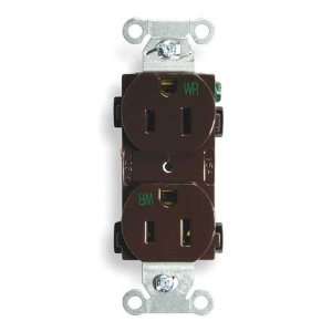 HUBBELL WIRING DEVICE KELLEMS BR15WR Receptacle,Duplex,Brown,15A,125V,