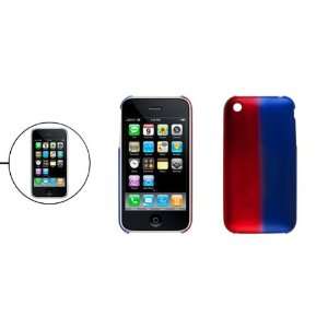   Dark Red Blue Hard Plastic Shield Cover for iPhone 3G Electronics