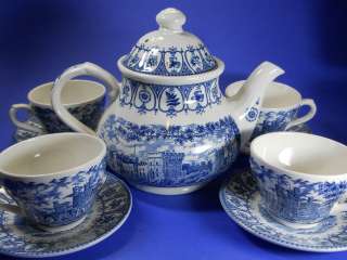   Broadhurst Staffordshire Teapot Tea Pot and Tea Cup Set Vintage  