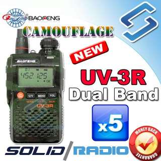 new original Camouflage UV 3R BAOFENG Dual Band radio + Earpiece 2 