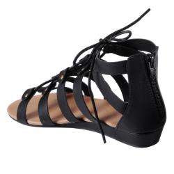Journee Collection Womens Momo 1 Studded Lace up Gladiator Sandals 