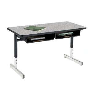   Cantilever Leg Double Student Desk with Laminate Top