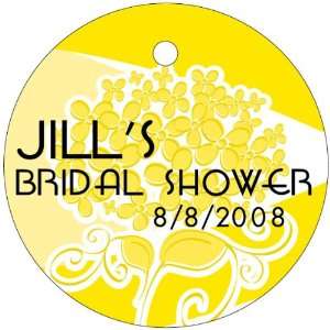 Baby Keepsake Yellow Bouquet Design Circle Shaped Personalized Thank 