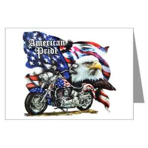  Greeting Cards (10 Pack) American Pride US Flag Motorcycle 