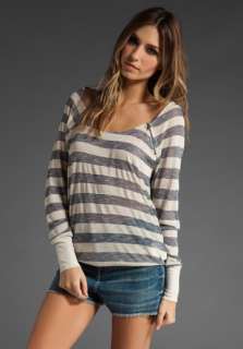 NWT Ella Moss Linen Cassidy Striped Top with Zippers  