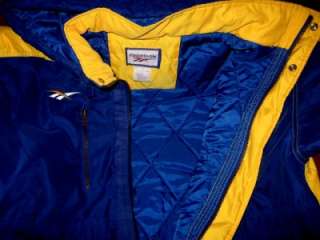 UCLA BRUINS Jacket Mens M REEBOK Blue & Gold Winter Coat Hood Starter 