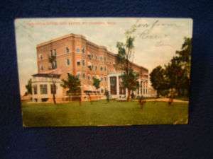 Colonial Hotel Mt. Clemens Michigan 1907 postcard  