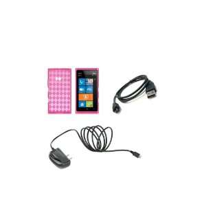  Nokia Lumia 900 (AT&T) Premium Combo Pack   Pink Checkered 