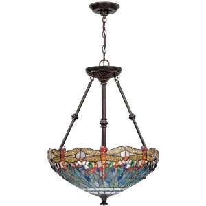 Dragonfly  Ceiling Lamp Dark Bronze with Tiffany Shade (Free Delivery)
