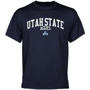 NCAA Utah State Aggies Team Arch T Shirt   Navy Blue  