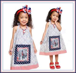 BOOAK Boutique Custom America Birthday Adoption USA Flag Dress Outfit 