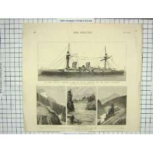  1884 GUN BOAT SHIP ESMERALDA ARMSTRONG CANADA RAILWAY 